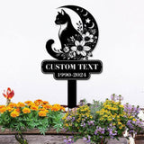 Halloween Metal Sign Black Cat Garden Metal Stake, Personalized  Family Name Yard Sign, Outdoor Door Garden Decor, Garden Art, Housewarming