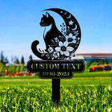 Halloween Metal Sign Black Cat Garden Metal Stake, Personalized  Family Name Yard Sign, Outdoor Door Garden Decor, Garden Art, Housewarming