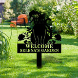 Halloween Metal Sign Black Cat Garden Metal Stake, Personalized  Family Name Yard Sign, Outdoor Door Garden Decor, Garden Art, Housewarming