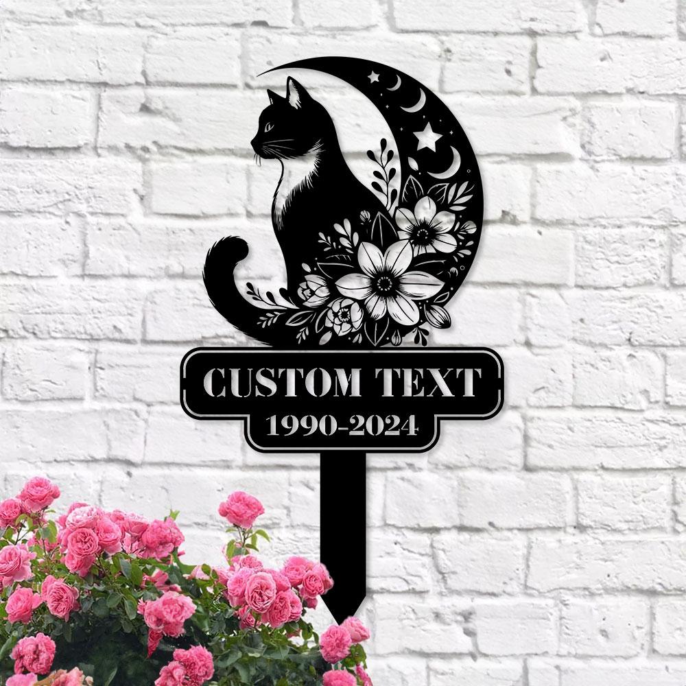 Halloween Metal Sign Black Cat Garden Metal Stake, Personalized  Family Name Yard Sign, Outdoor Door Garden Decor, Garden Art, Housewarming