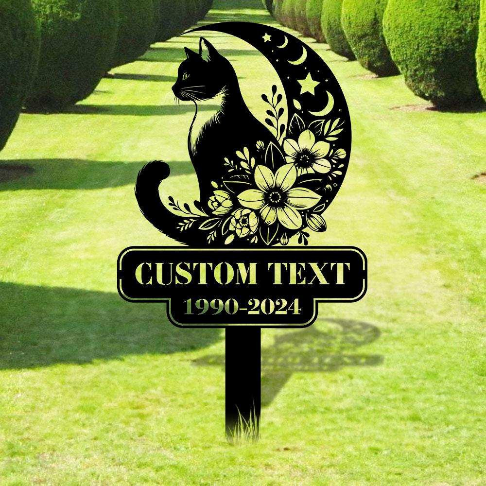 Halloween Metal Sign Black Cat Garden Metal Stake, Personalized  Family Name Yard Sign, Outdoor Door Garden Decor, Garden Art, Housewarming