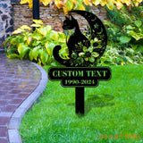 Halloween Metal Sign Black Cat Garden Metal Stake Personalized Family Name Yard Sign Outdoor Door Garden Decor Garden