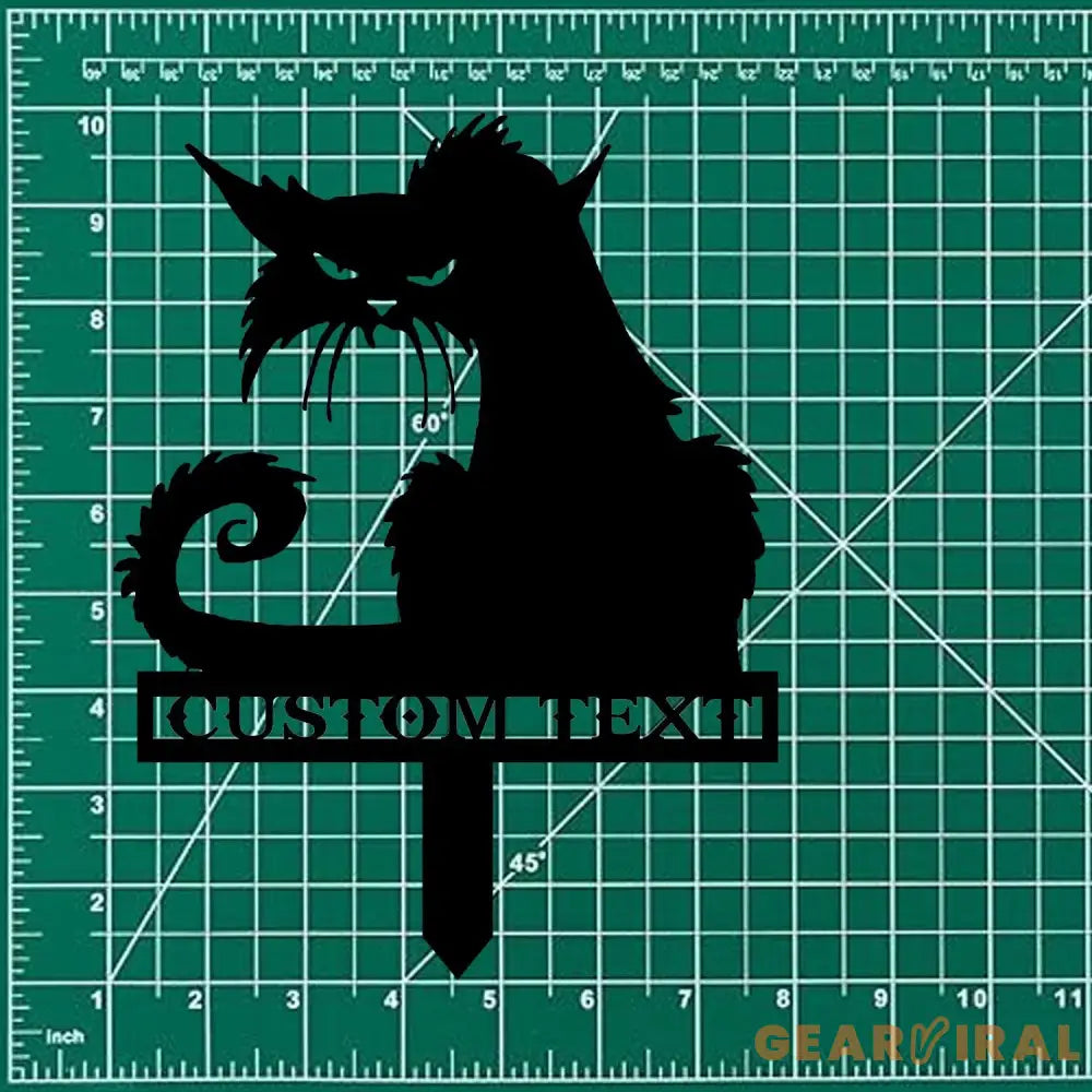 Halloween Metal Sign Black Cat Garden Metal Stake Personalized Family Name Yard Sign Outdoor Door Garden Decor Garden