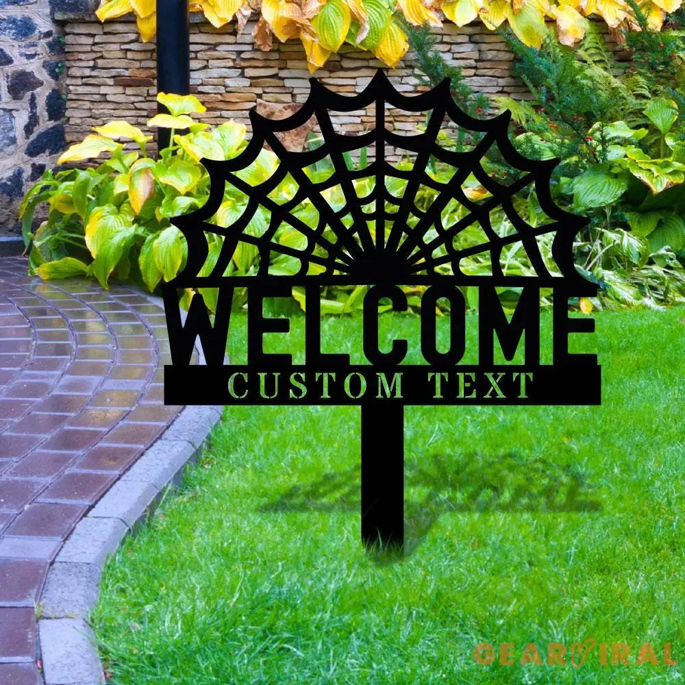 Halloween Welcome Sign Metal Sign Name Sign Personalized Name LED Lights Halloween Sign Outdoor Door Monogram Halloween