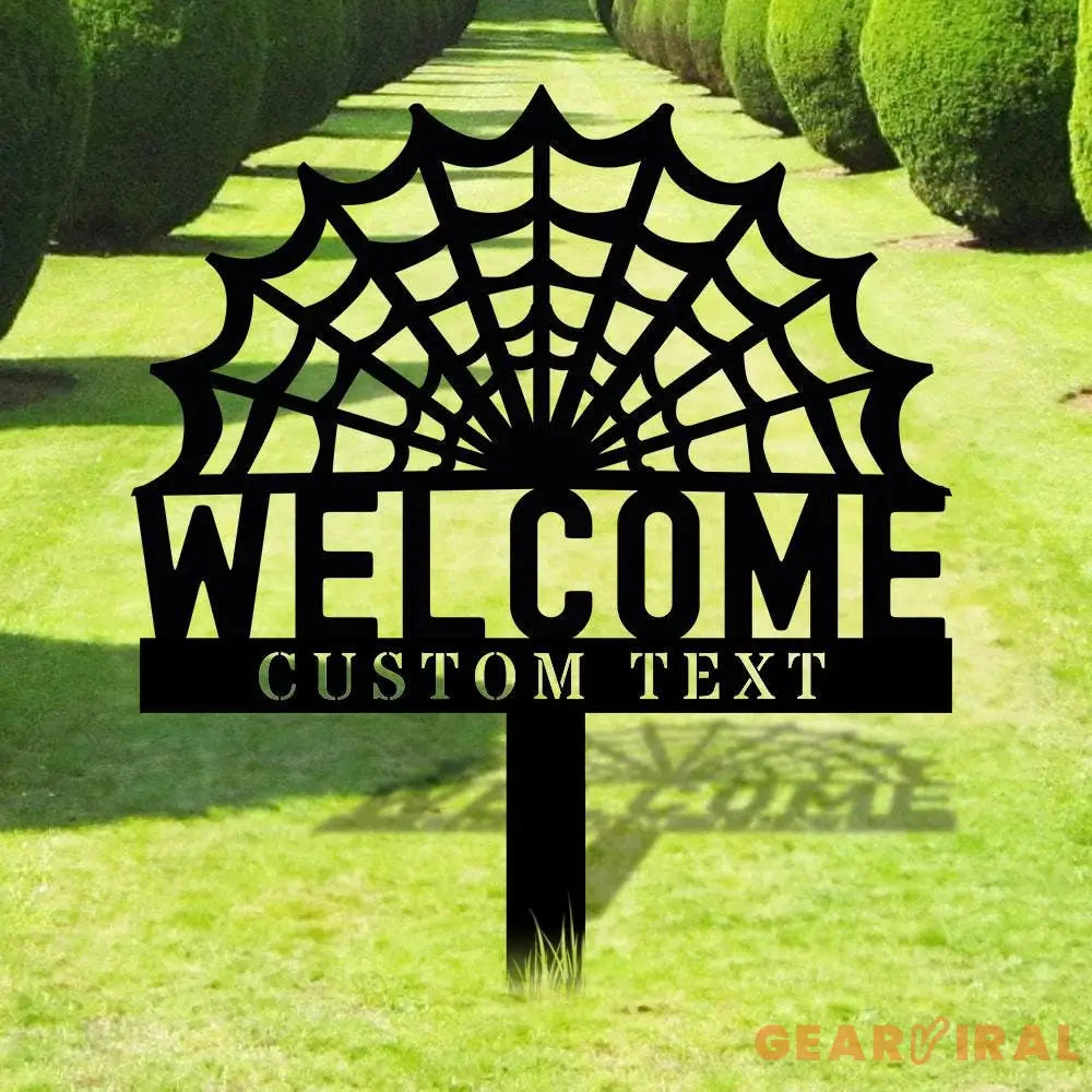 Halloween Welcome Sign Metal Sign Name Sign Personalized Name LED Lights Halloween Sign Outdoor Door Monogram Halloween