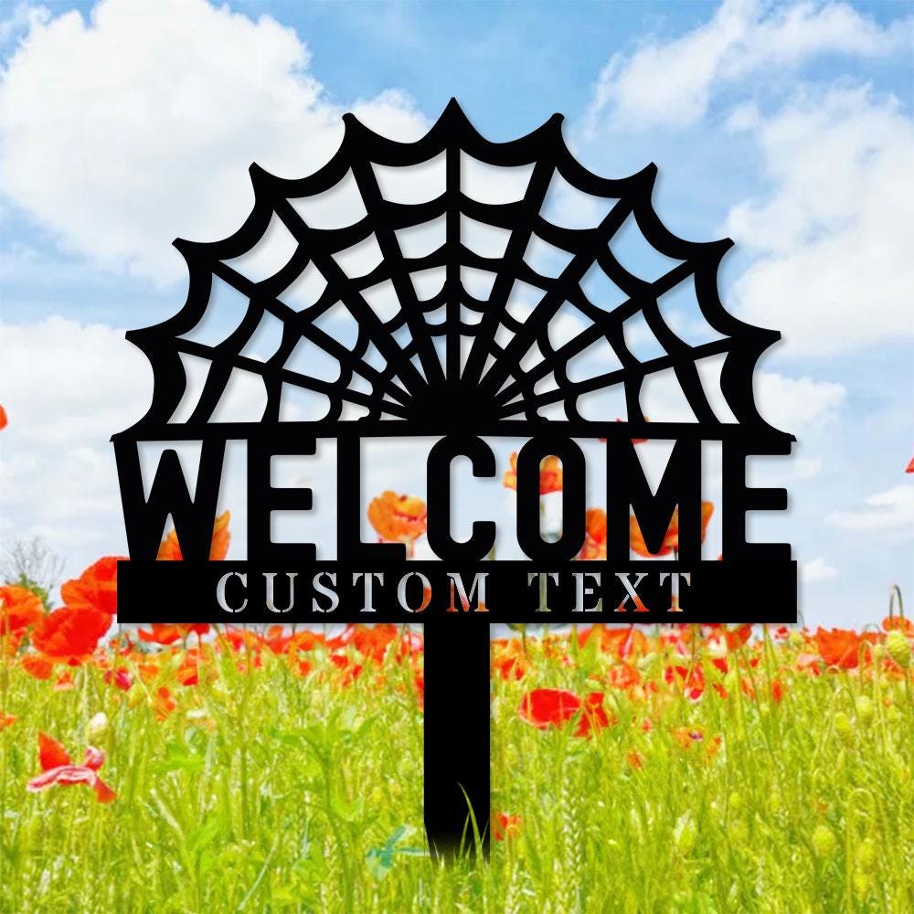 Halloween Welcome Sign Metal Sign Name Sign, Personalized Name LED Lights, Halloween Sign, Outdoor Door Monogram, Halloween Metal sign
