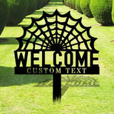 Halloween Welcome Sign Metal Sign Name Sign, Personalized Name LED Lights, Halloween Sign, Outdoor Door Monogram, Halloween Metal sign