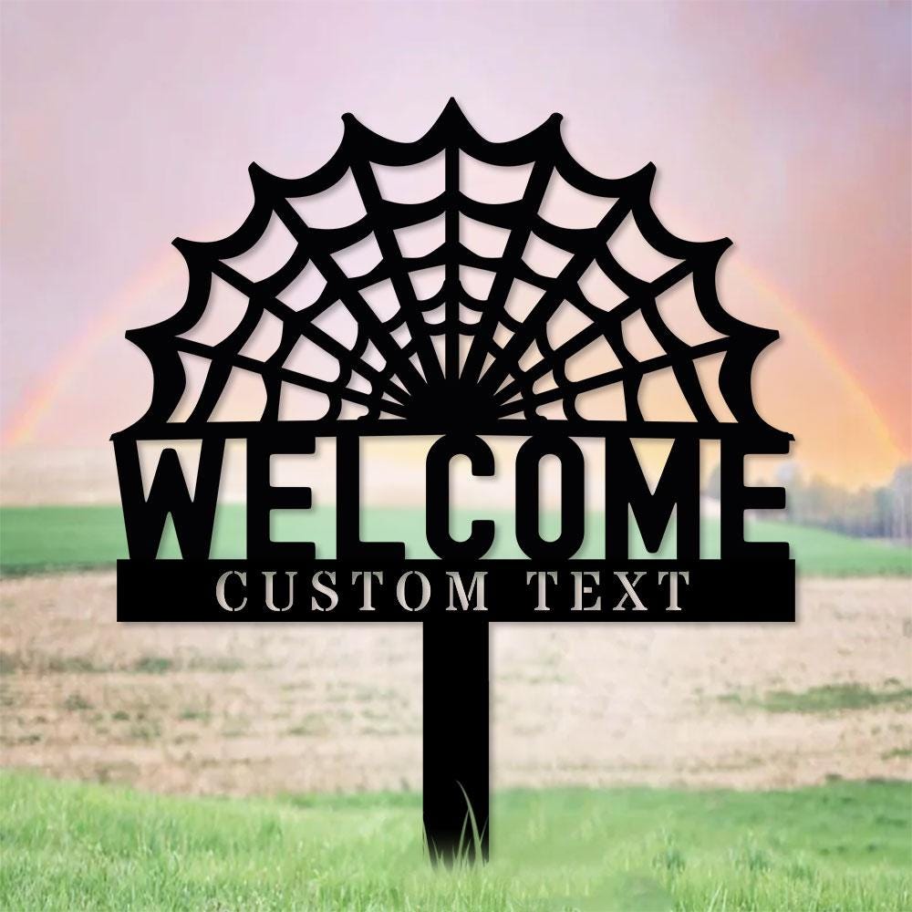 Halloween Welcome Sign Metal Sign Name Sign, Personalized Name LED Lights, Halloween Sign, Outdoor Door Monogram, Halloween Metal sign