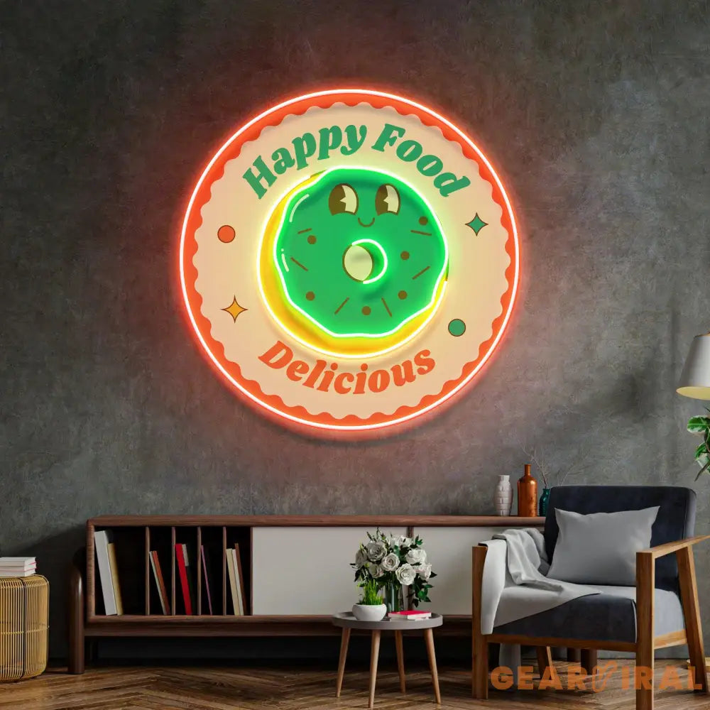 Happy Food Delicious Led Neon Acrylic Artwork