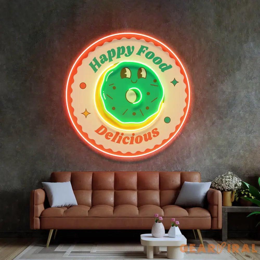 Happy Food Delicious Led Neon Acrylic Artwork