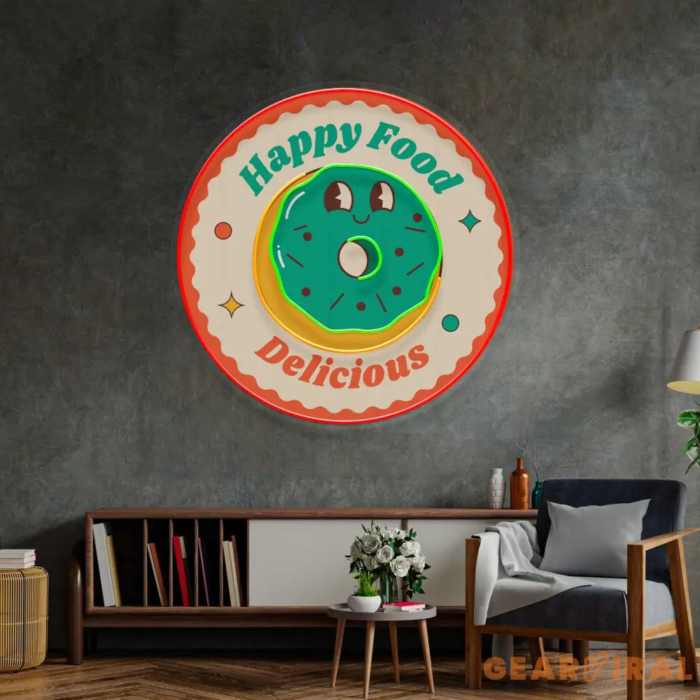 Happy Food Delicious Led Neon Acrylic Artwork