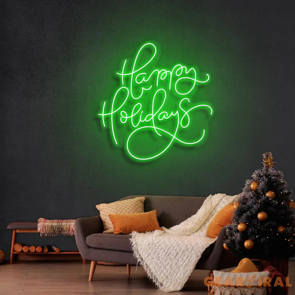Happy Holidays Christmas Neon Sign