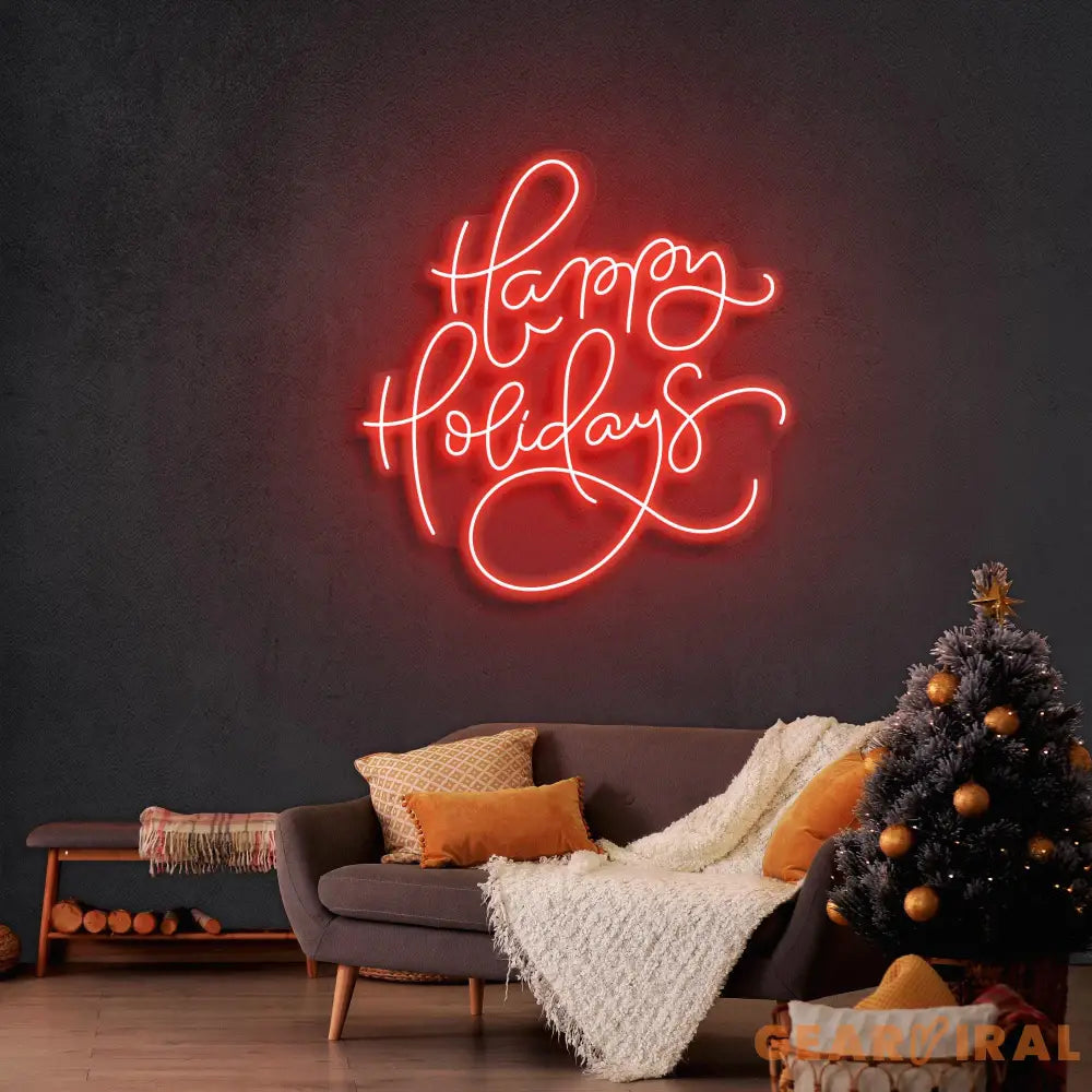 Happy Holidays Christmas Neon Sign
