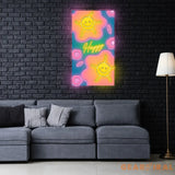 Happy Neon Sign x Acrylic Artwork