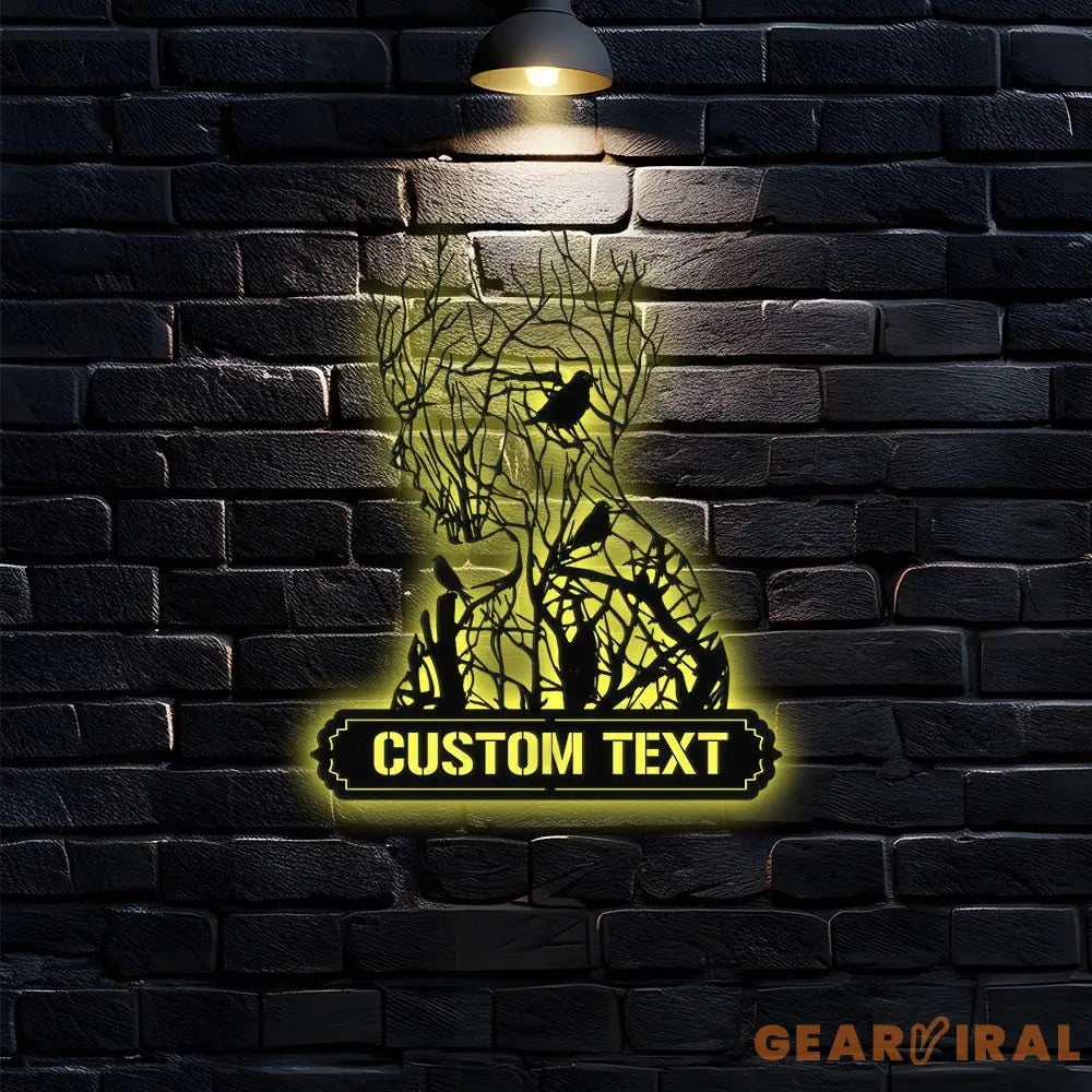 Healing Tree metal wall art Tree symbol wall decor Tree Metal LED sign Family Name Sign Tree Wall art Living Room Sign