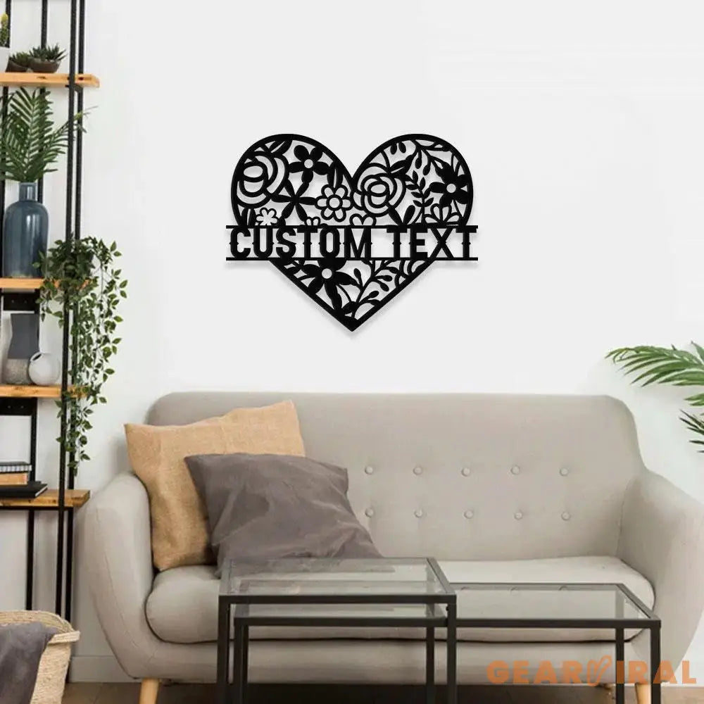 Heart Family Name Monograms Name Metal Sign Personalized Name Led Sign Outdoor Door Decor Heart Wall Art Perfect Gift