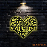 Heart Family Name Monograms Name Metal Sign Personalized Name Led Sign Outdoor Door Decor Heart Wall Art Perfect Gift