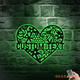 Heart Family Name Monograms Name Metal Sign Personalized Name Led Sign Outdoor Door Decor Heart Wall Art Perfect Gift