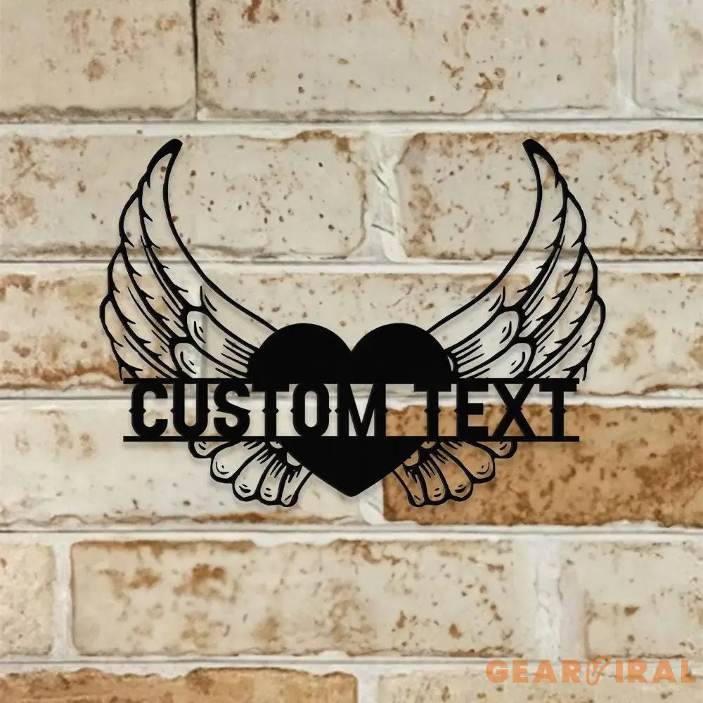 Heart With Wings Remembering Metal Sign Personalized Metal Memorial Sign Memorial Metal Sign Sympathy Gift Grave Marker