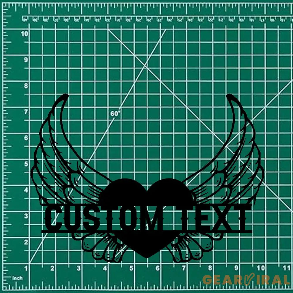 Heart With Wings Remembering Metal Sign Personalized Metal Memorial Sign Memorial Metal Sign Sympathy Gift Grave Marker