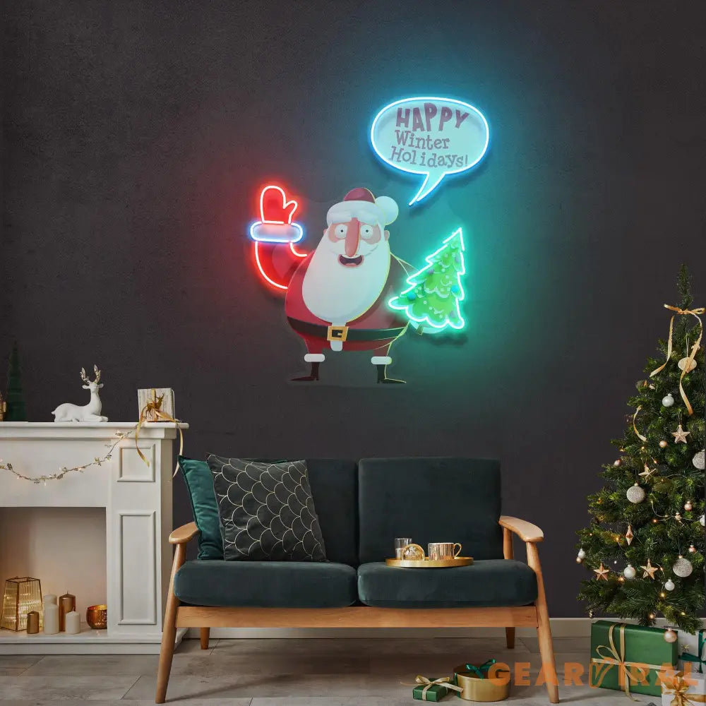 Hello Santa! Christmas Neon Sign