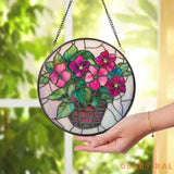 Hibiscus Flowers Vase Glass Window Hanging Tropical Floral Suncatcher Summer Decor Hibiscus Lover Gift Tropical Home