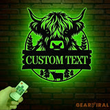 Highland Cow Metal Sign Custom Highland Cow Wall Art Personalized Highland Cow Farm Sign Farmhouse Decor Ranch Decor