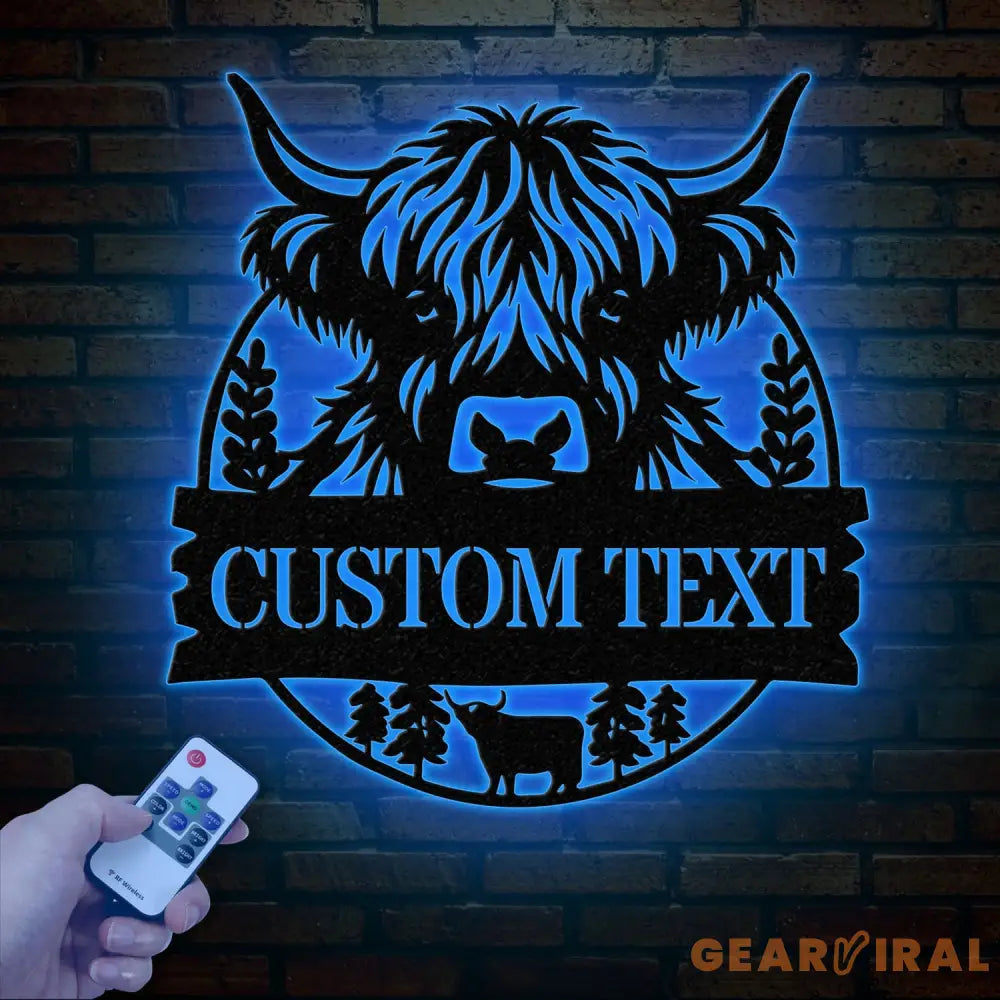 Highland Cow Metal Sign Custom Highland Cow Wall Art Personalized Highland Cow Farm Sign Farmhouse Decor Ranch Decor