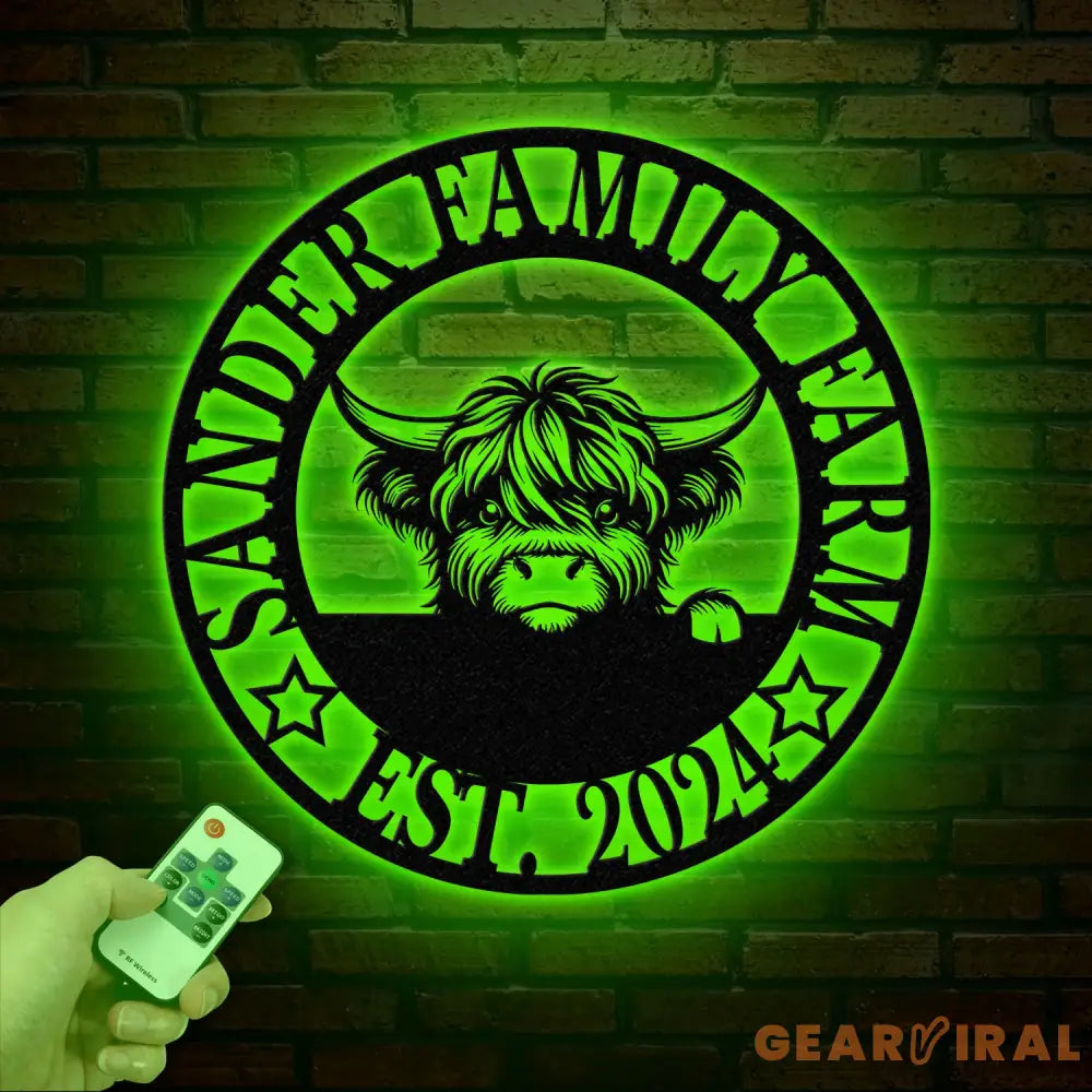 Highland Cow Metal Sign Custom Highland Cow Wall Art Personalized Highland Cow Farm Sign Farmhouse Decor Ranch Decor