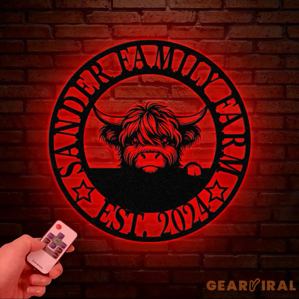 Highland Cow Metal Sign Custom Highland Cow Wall Art Personalized Highland Cow Farm Sign Farmhouse Decor Ranch Decor