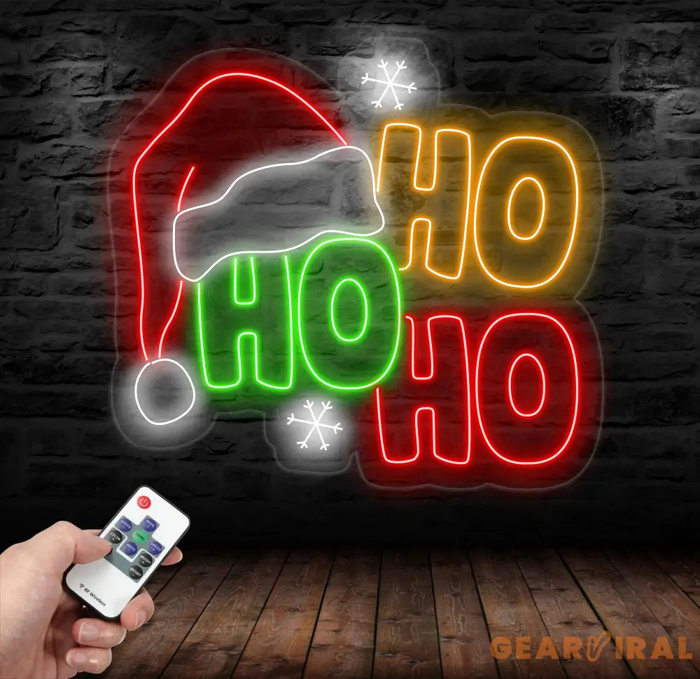 Ho Ho Ho Neon Sign - LED Christmas Lights Merry Christmas Decor Best Holiday Gift Idea Festive Ho Ho Ho LED Sign for