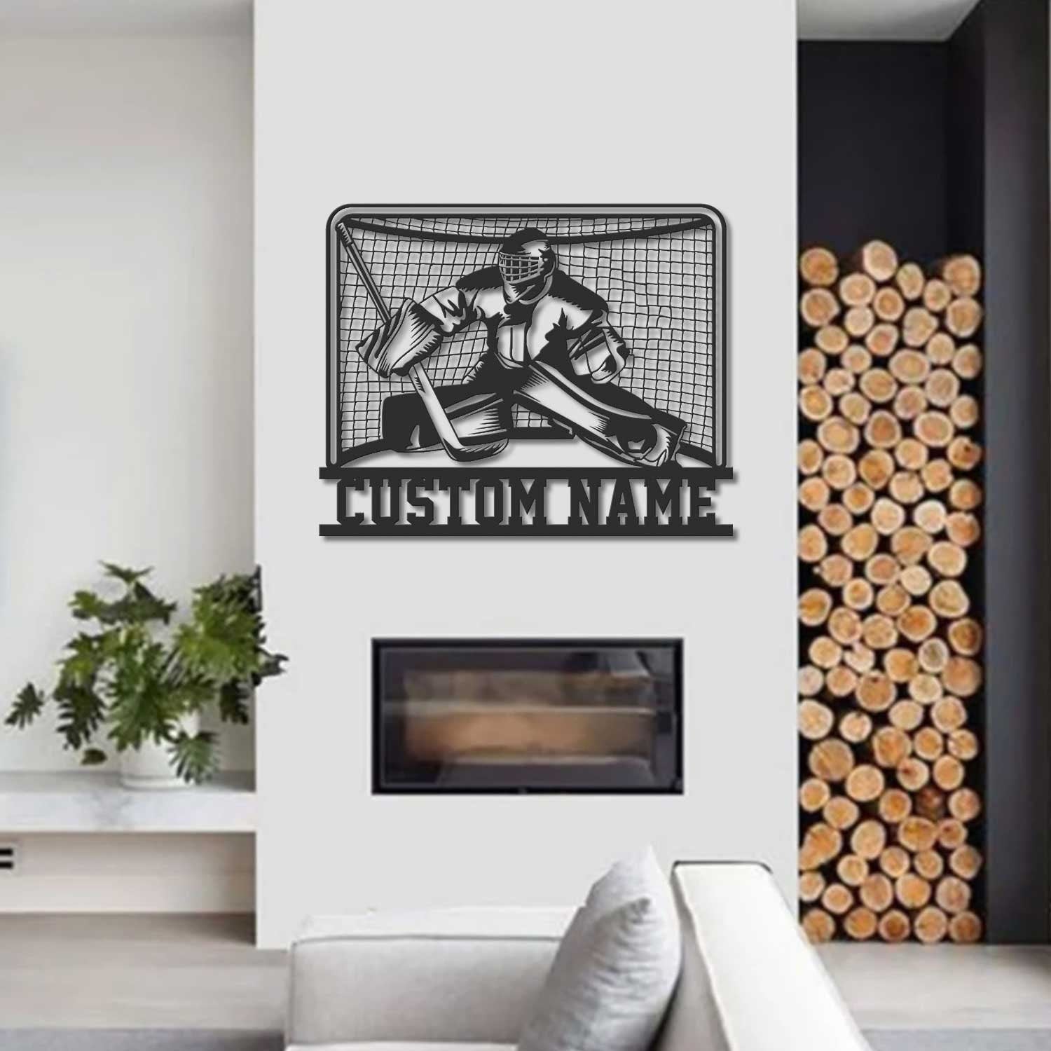 Hockey Goalie Metal Sign with LED Lights, Custom Hockey Player Wall Art, Personalized Air Hockey Name Sign for Room or Rink – GearViral