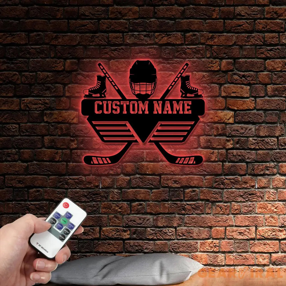 Hockey Medal Hanger with Custom Monogram Name Metal Sign Personalized Hockey Medal Holder Monogram Hockey Medal Display