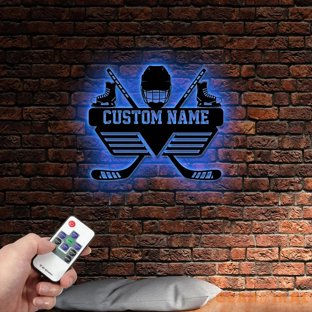 Hockey Medal Hanger with Custom Monogram Name Metal Sign Personalized Hockey Medal Holder Monogram Hockey Medal Display