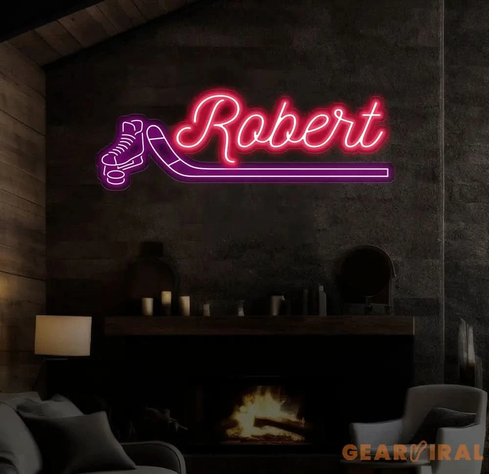 Hockey Name Neon Sign Custom Hockey Name Neon Sign Custom Personalized Name Sign Custom Kids Name Sign Hockey Gift