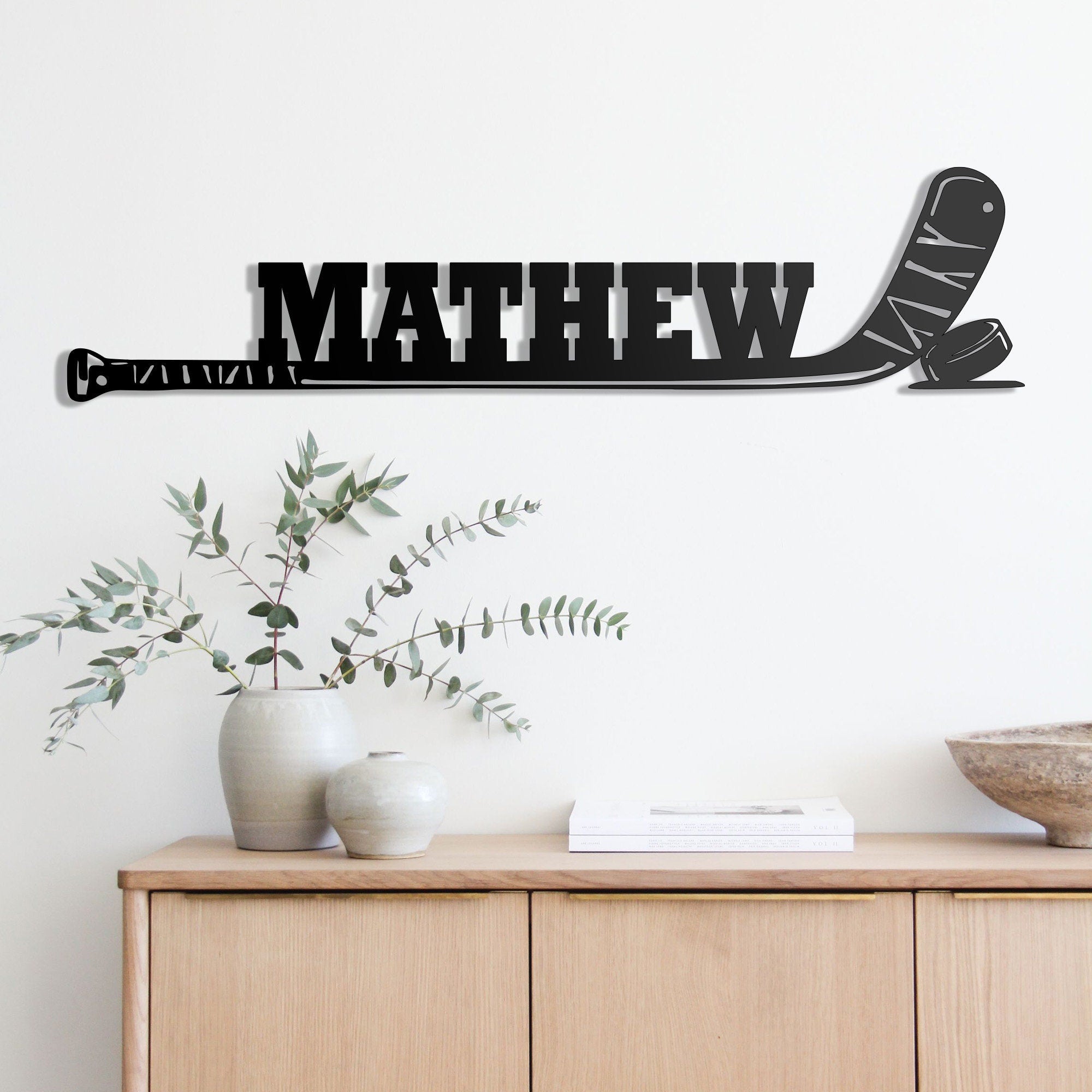Hockey Player Name Metal Wall Art Led Lights - Custom Hockey Stick With Name Sign - Hockey Stick Sign - Ice Hockey Lover Birthday Gifts Home Decor | GearViral