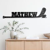 Hockey Player Name Metal Wall Art Led Lights - Custom Hockey Stick With Name Sign - Hockey Stick Sign - Ice Hockey Lover Birthday Gifts Home Decor | GearViral