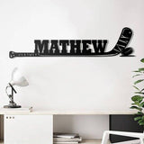Hockey Player Name Metal Wall Art Led Lights - Custom Hockey Stick With Name Sign - Hockey Stick Sign - Ice Hockey Lover Birthday Gifts Home Decor | GearViral