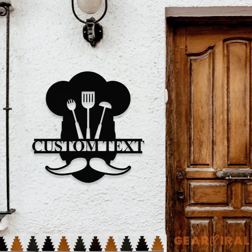 Home Chef Metal Sign LED Lights Custom Name Sign - Personalized Monograms Name Sign Wall Art Sign Outdoor Door Monogram