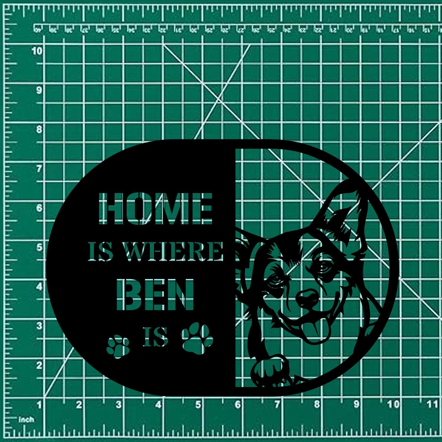 Home is Where Dog Is Corgi Metal Name Sign With LED Lights, Personalized Letter Last Name, Dog Lover Metal Sign, Dog Metal sign