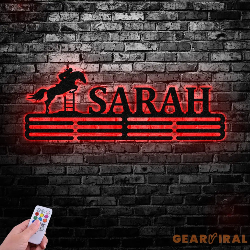 Horse Custom Name Medal Hanger Monogram - 12 Rungs for medals & Ribbons Medal Display Sports Medals Kids Room Sports