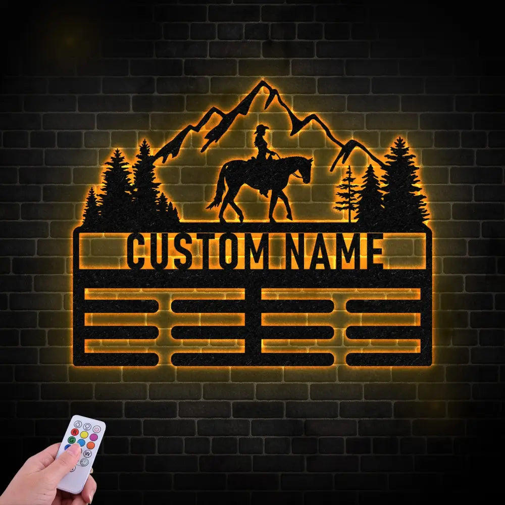 Horse Custom Name Medal Hanger Monogram Medal Display Sports Medals Kids Room Sports Decor Horse Show,