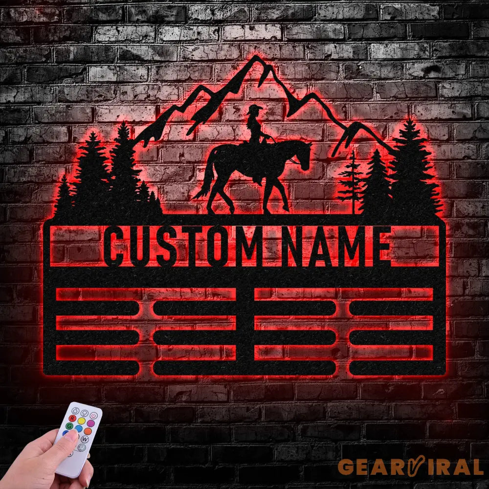 Horse Custom Name Medal Hanger Monogram Medal Display Sports Medals Kids Room Sports Decor Horse Show,