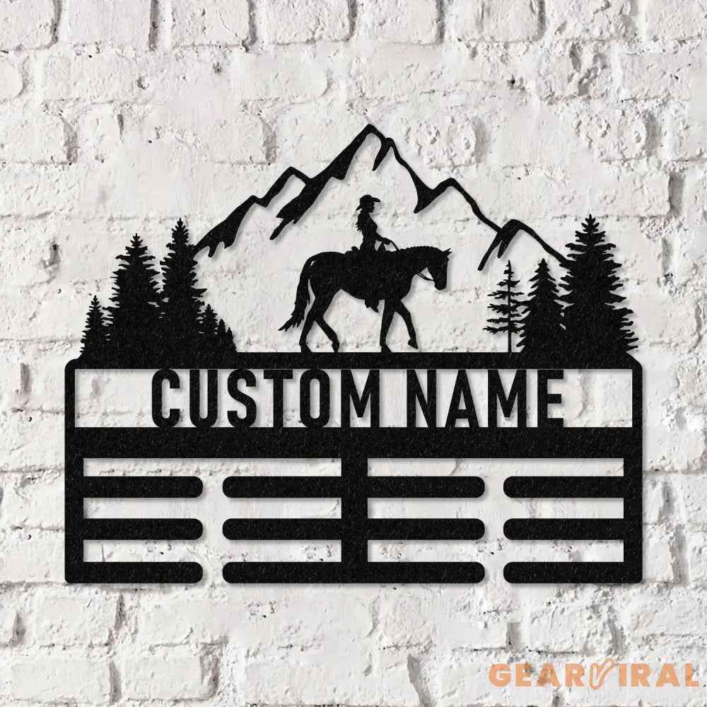 Horse Custom Name Medal Hanger Monogram Medal Display Sports Medals Kids Room Sports Decor Horse Show,