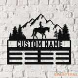 Horse Custom Name Medal Hanger Monogram Medal Display Sports Medals Kids Room Sports Decor Horse Show,