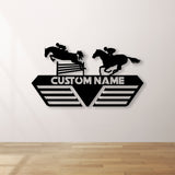 Horse Custom Name Medal Hanger Monogram, Personalized Horse Riding Medal Holder Display Rack,Kids Room Sports Decor, Horse Show