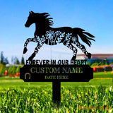 Horse Memorial Remembering Plaque with Stake Personalized Metal Garden Marker Memorial Metal Sign Sympathy Gift