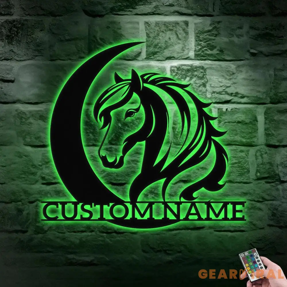 Horse Metal Sign Personalized Family Name Led Sign Outdoor Door Decor Wall Art ustom Horse Farm Name Sign Housewarming