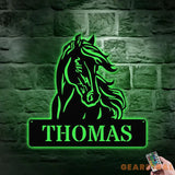Horse Metal Sign Personalized Family Name Led Sign Outdoor Door Decor Wall Art ustom Horse Farm Name Sign Housewarming