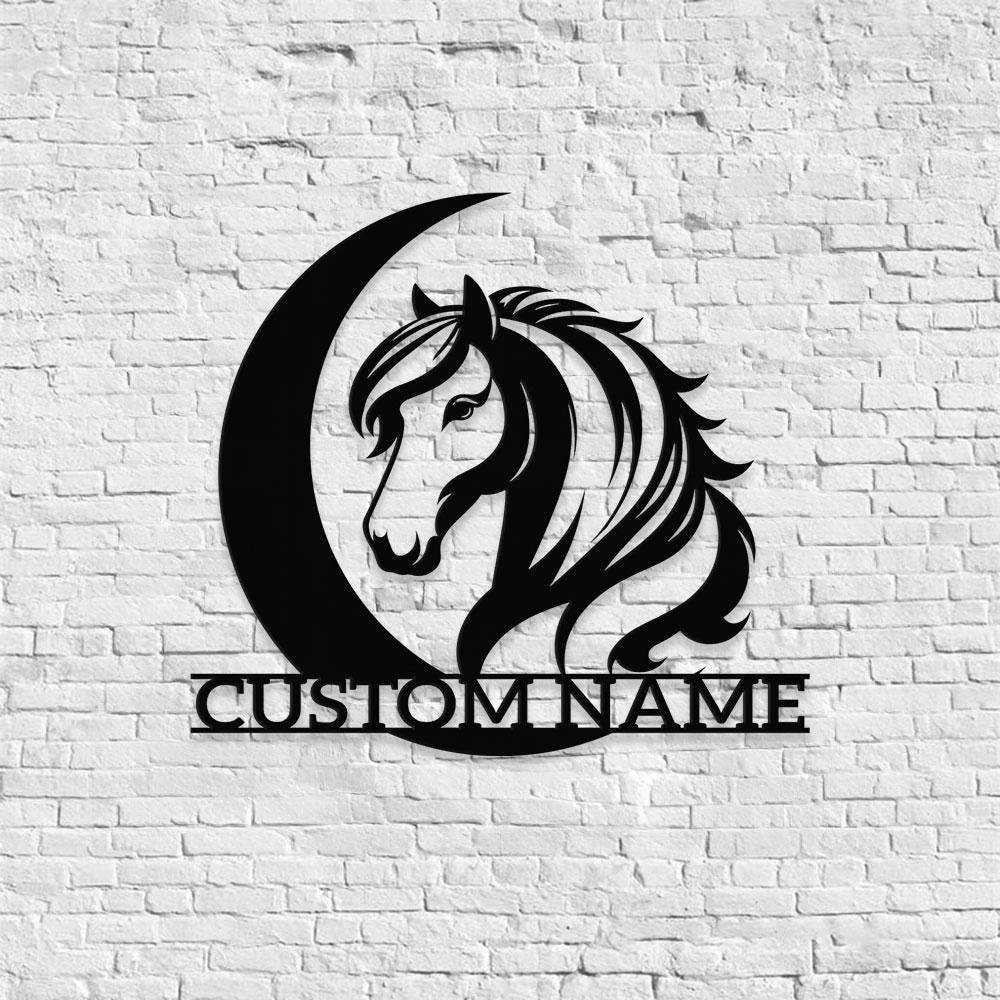 Horse Metal Sign, Personalized Family Name Led Sign, Outdoor Door Decor, Wall Art, ustom Horse Farm Name Sign, Housewarming Gift